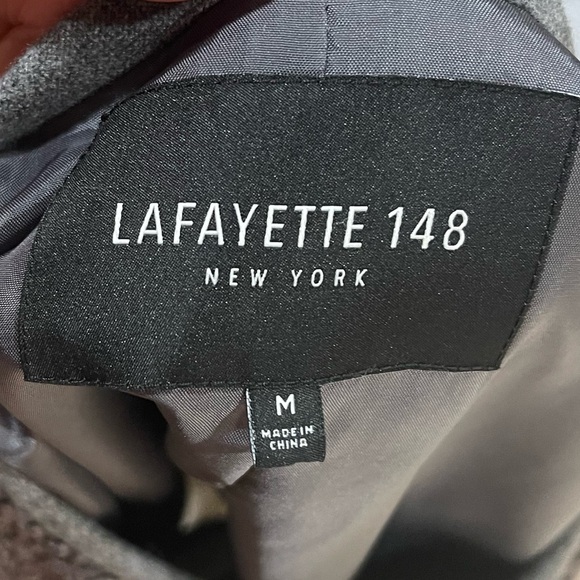 Lafayette 148 New York Gray Wool Blend Zip
Front Tamer Vest Faux Fur, Size M - Picture 4 of 12